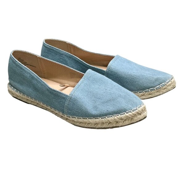 ESPRIT Wyoming Light Blue Chambray Denim Espadrilles Slip-On Shoes Jute Sole 9.5 - Picture 3 of 12